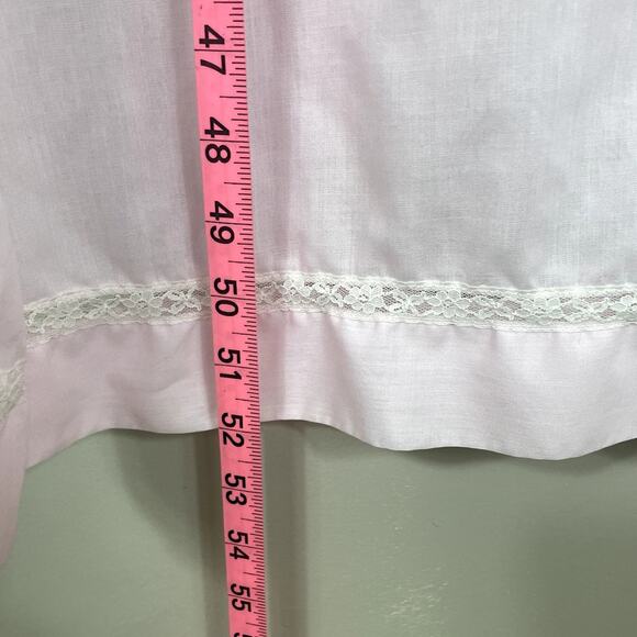 VTG Schrank Cotton Gauze Lace Nightgown Pink Women's Large Cottage Romantic - Picture 11 of 16